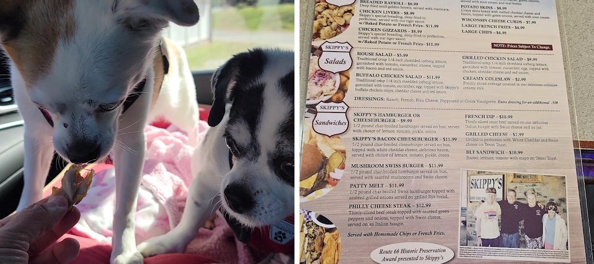 Skippy's Route 66 Restaurant "Good Food For Good People" Menu