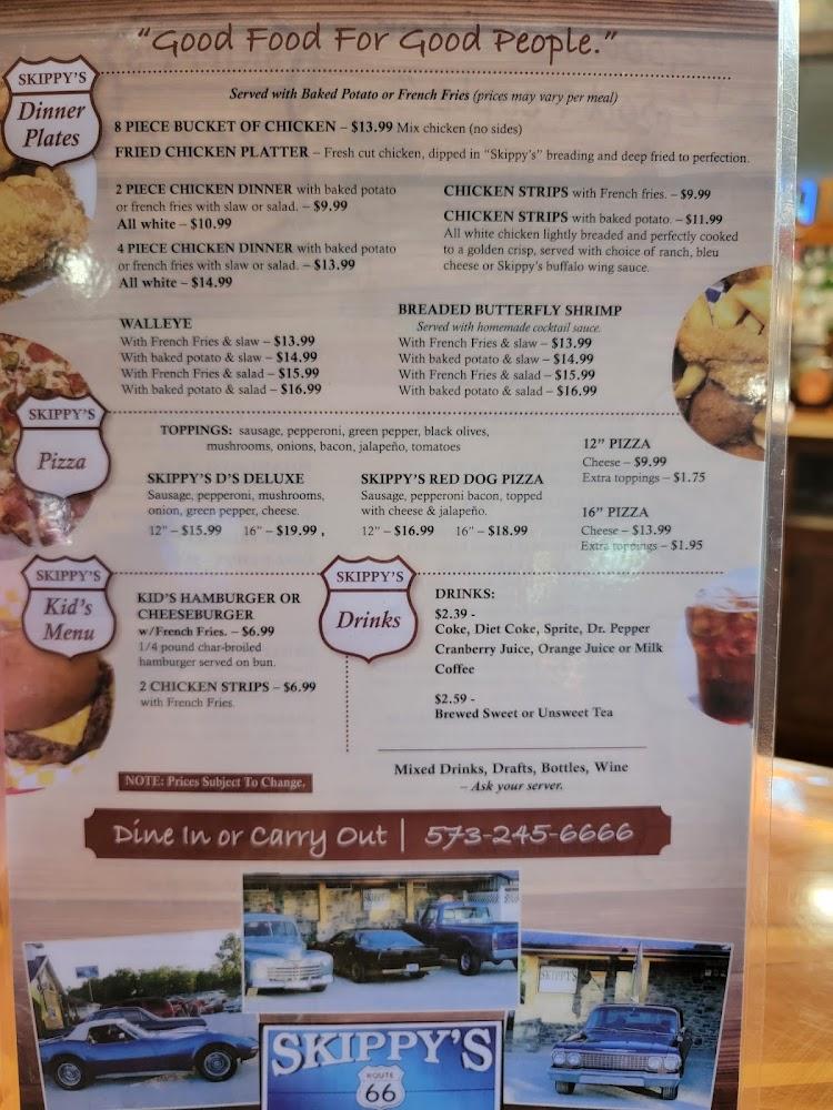 Skippy's Route 66 Restaurant "Good Food For Good People" Menu image 2